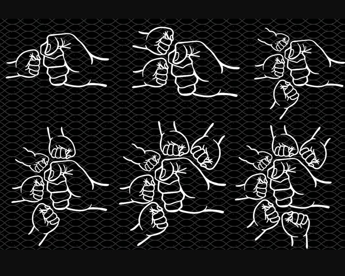 Personalized Father's Day Fist Bump Set Svg, Kids Dad Fist Bump Svg