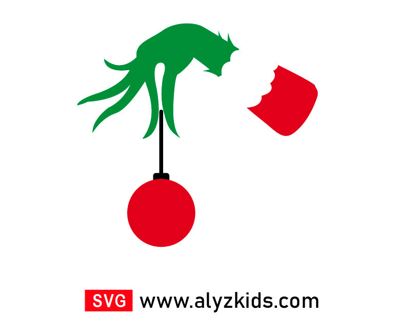 Grinch Hand Ornament Svg Free, Grinchmas Svg Free