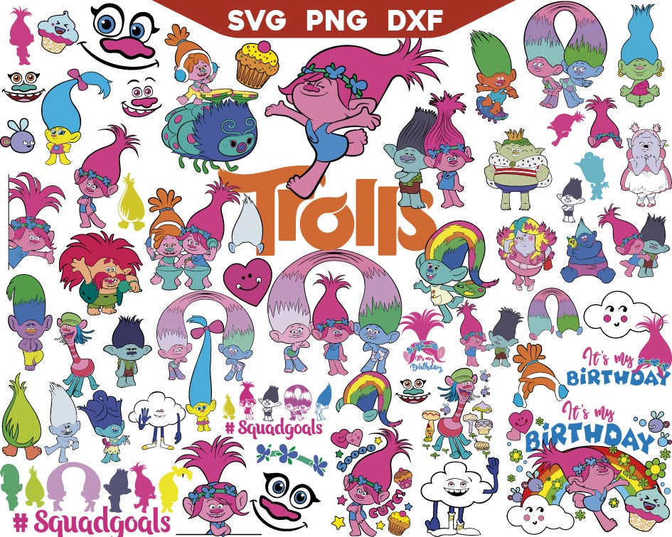 Inspired Trolls Svg Bundle