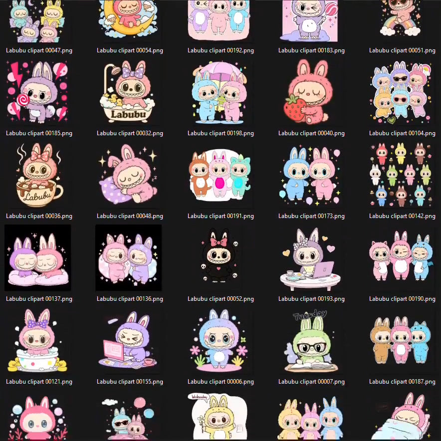 1200+ Labubu Design Png Bundle, Movie Style Labubu Files