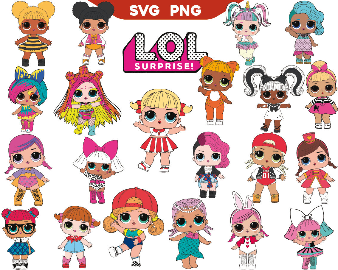 Bundle Lol Dolls Svg Lol Surprise Svg Lol Doll Printable Png