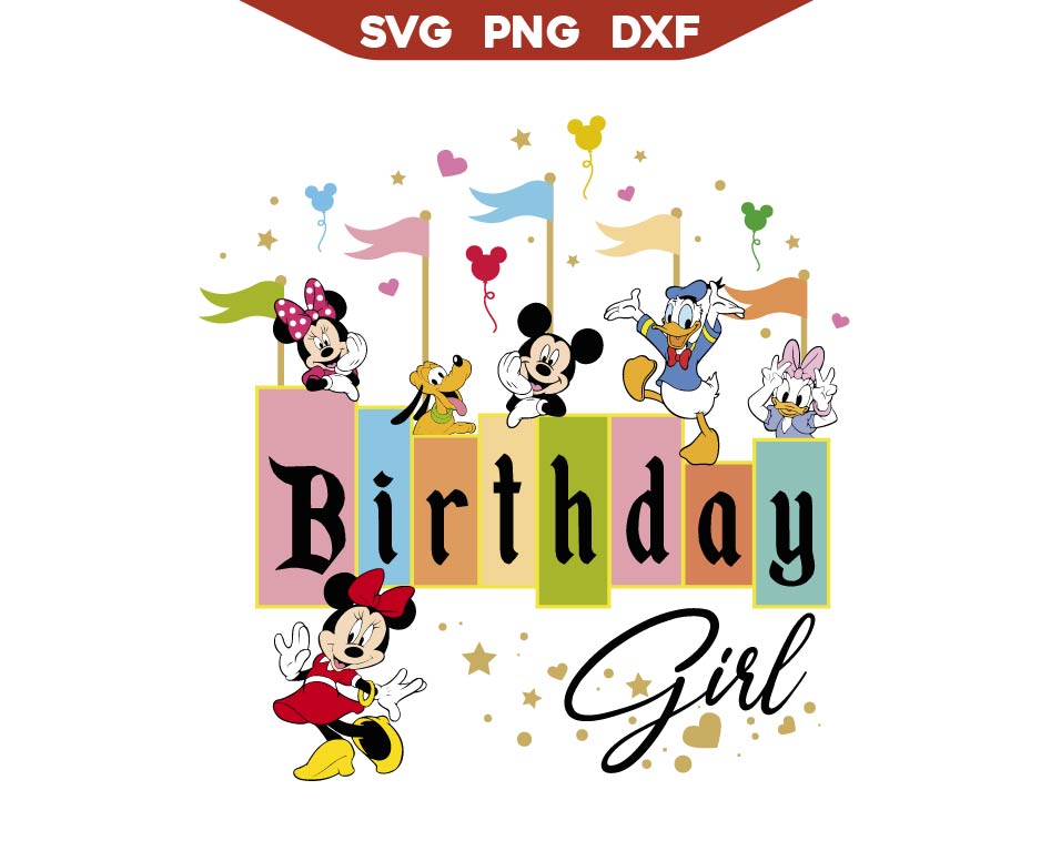Magic Mouse Birthday Girl Svg Png