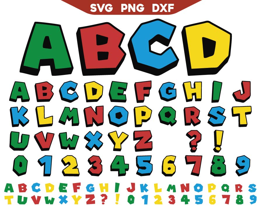 Mario Bros Font Svg Bundle