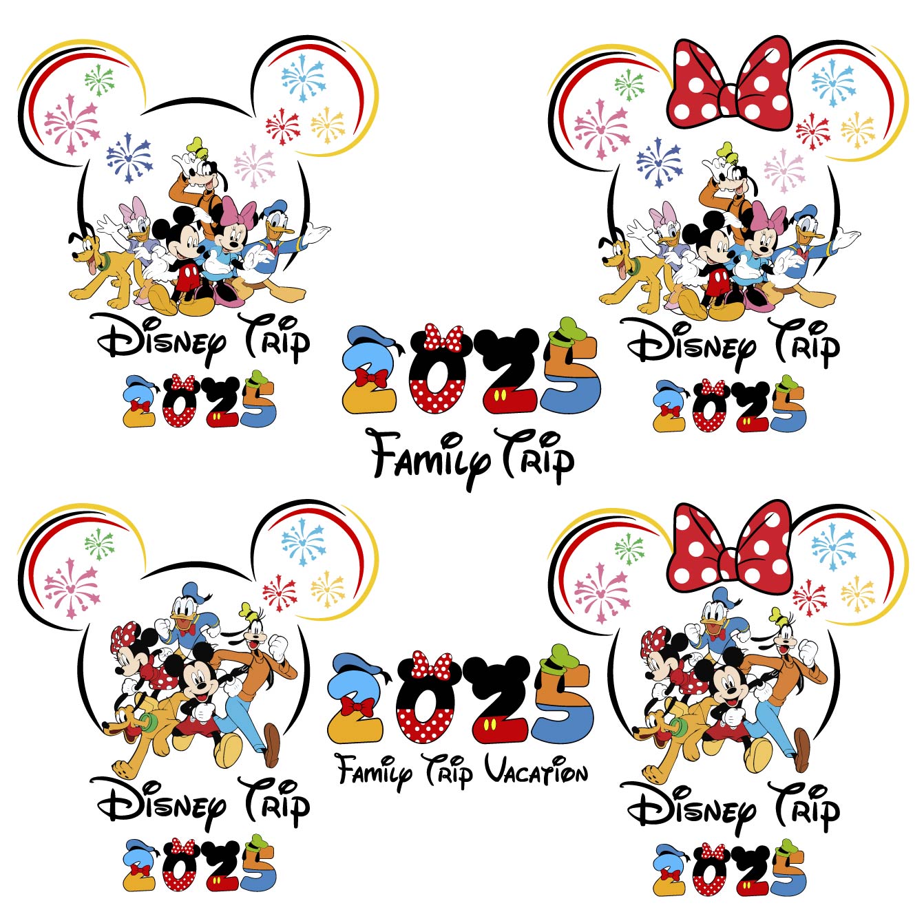 Mega Bundle Disney Family Trip 2025 Svg Png, Disney Family Vacation 2025 Png (3)