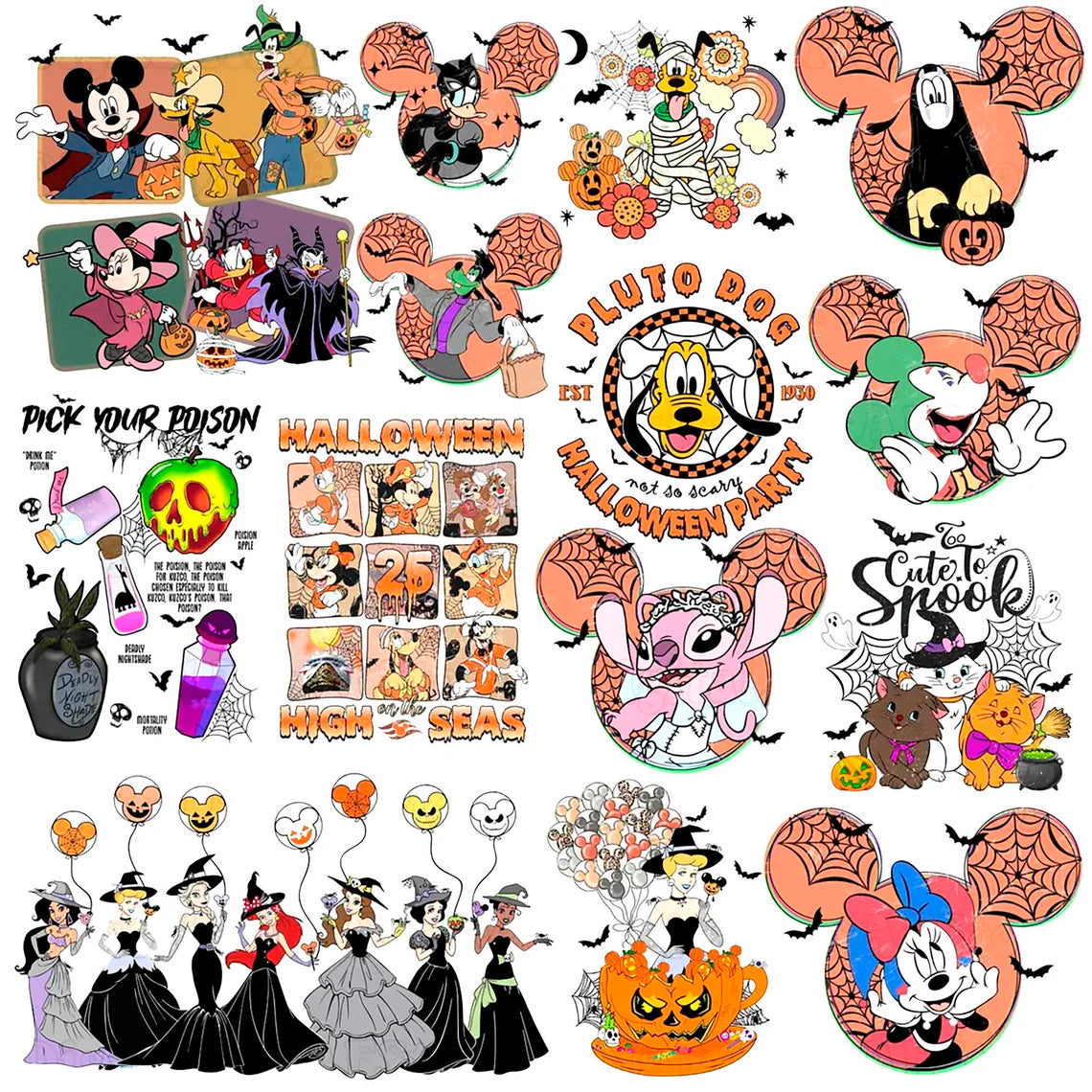 Mega Bundle Disney Friends Halloween Png Mickey Halloween Png