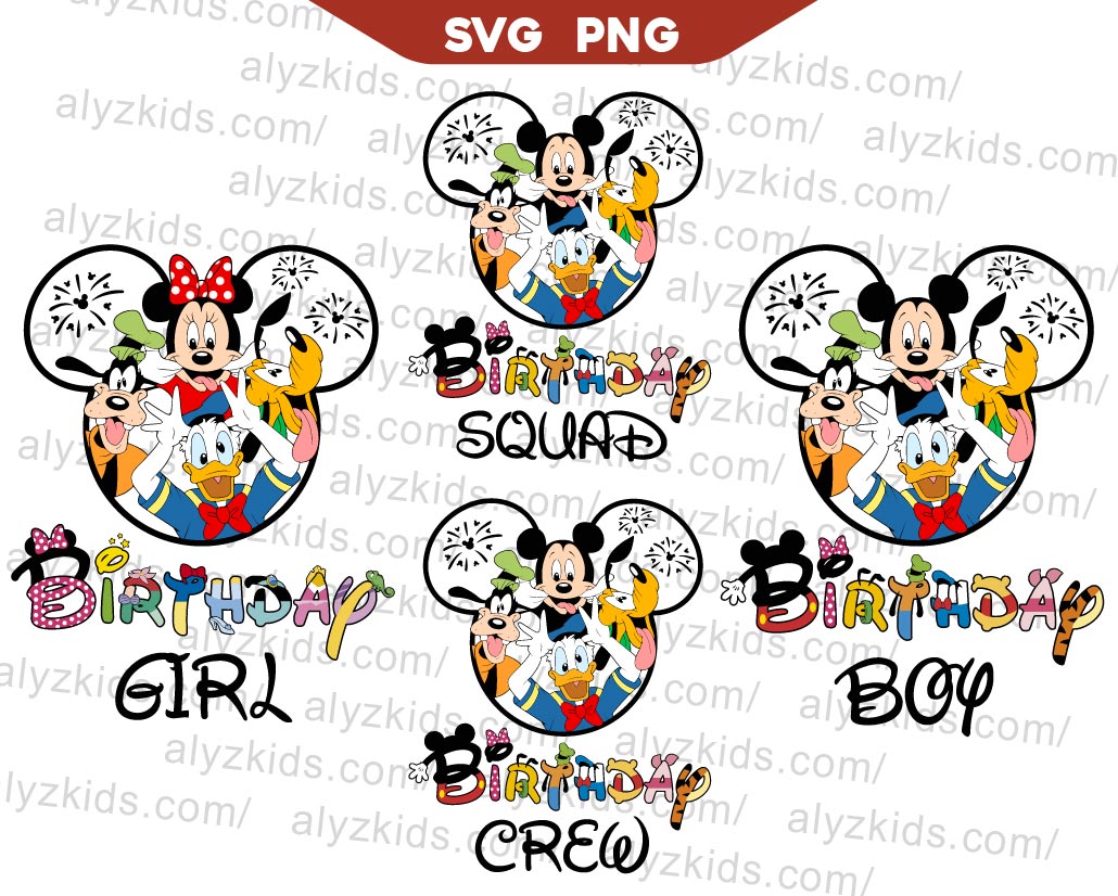 Mickey Birthday Boy Family Svg Bundle, Mouse Squad Svg Png