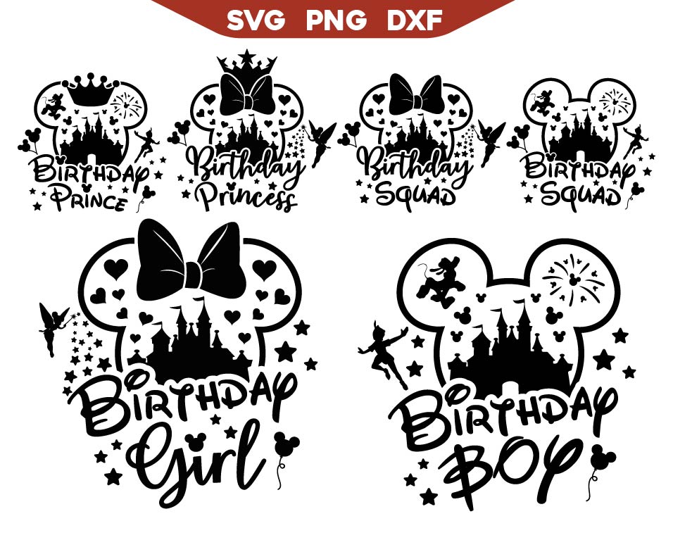 Mickey Birthday Silhouette Svg Bundle