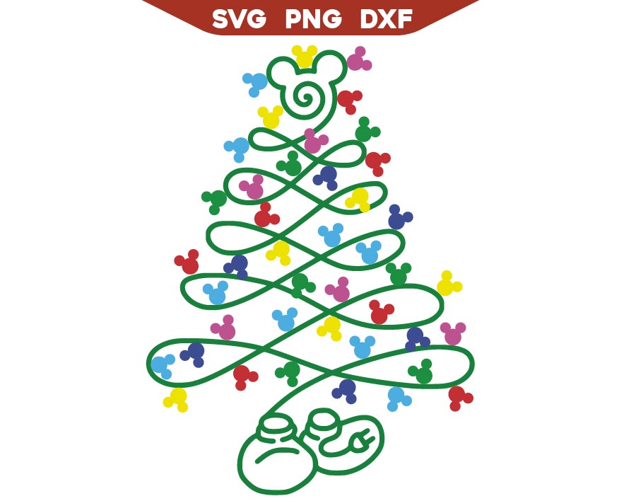 Mickey Christmas Tree Svg Png