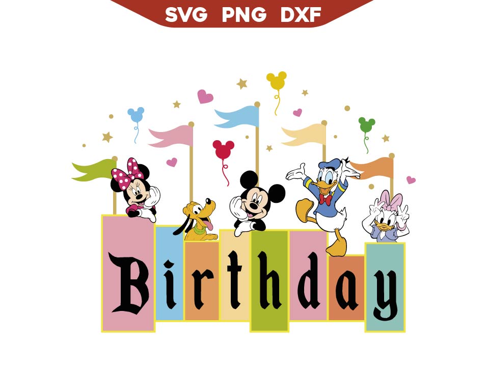 Mickey Disneyland Birthday Svg Png