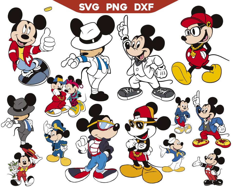 Mickey Fashion Svg Bundle