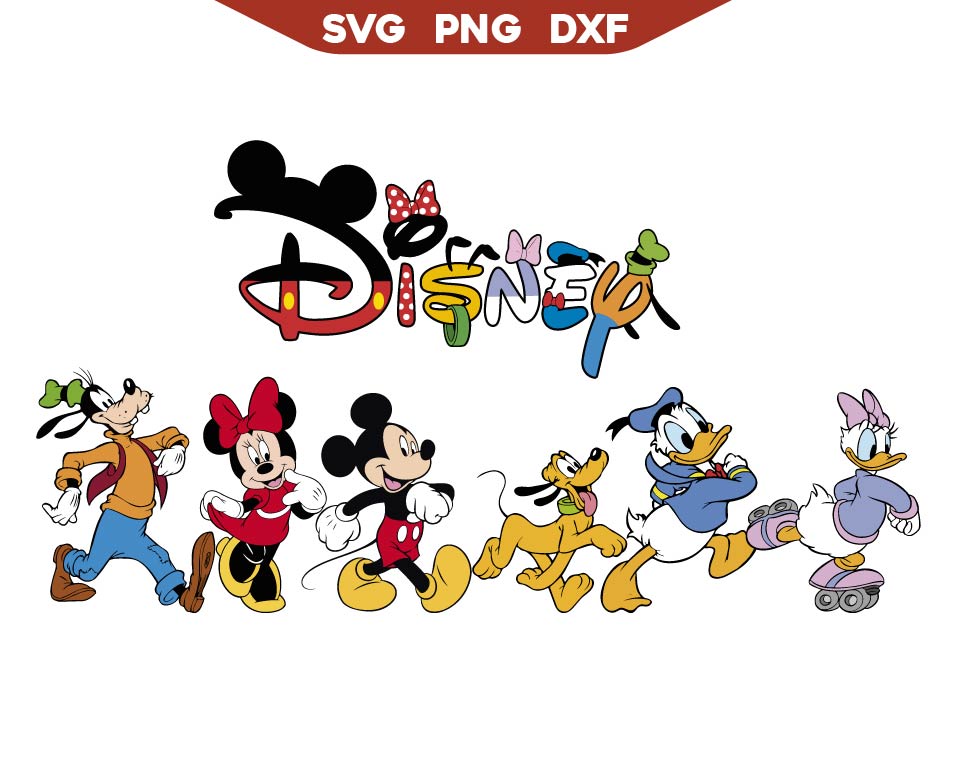 Mickey Friends Walking Svg Bundle
