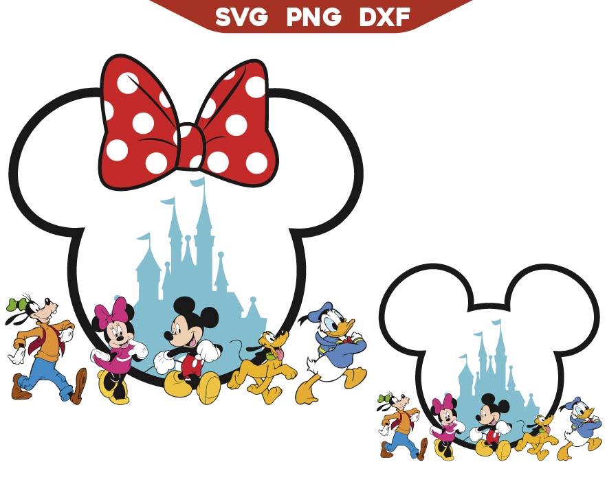 Mickey Friends Walking Svg Png