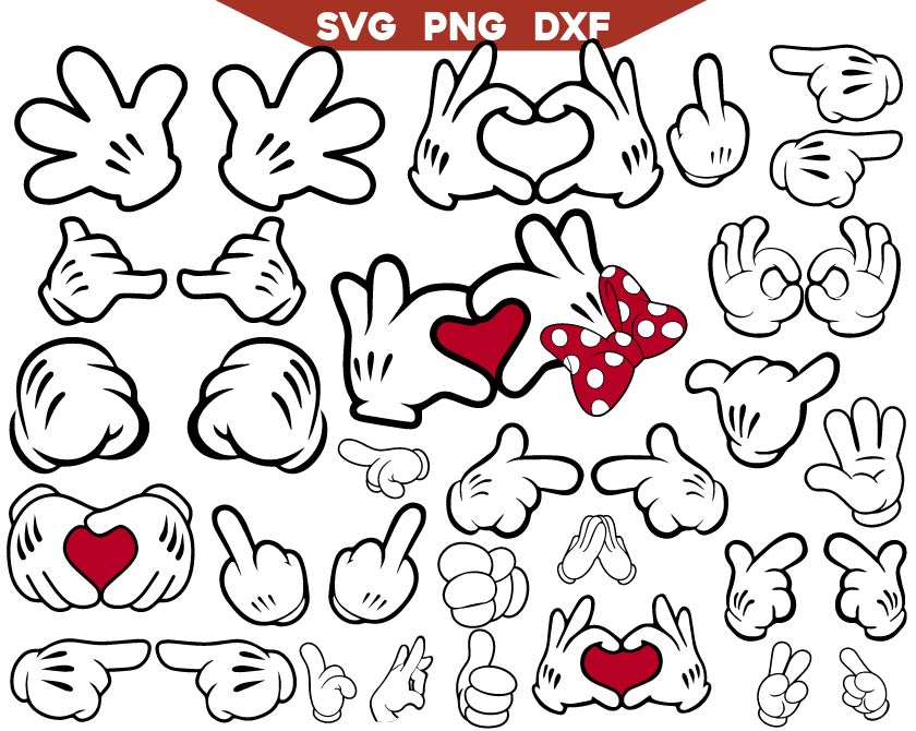 Mickey Hands Svg Bundle