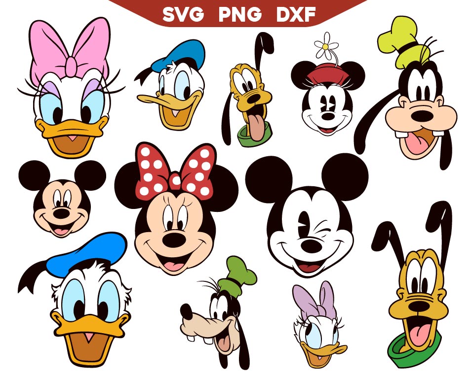 Mickey Head Family Svg Bundle, Mouse Head Friends Svg Png