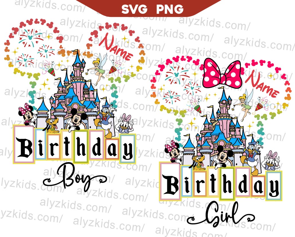 Mickey Magic Kingdom Birthday Svg, Minnie Birthday Svg Png