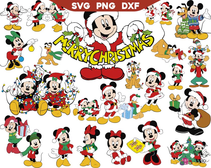 Mickey Merry Christmas Svg Bundle