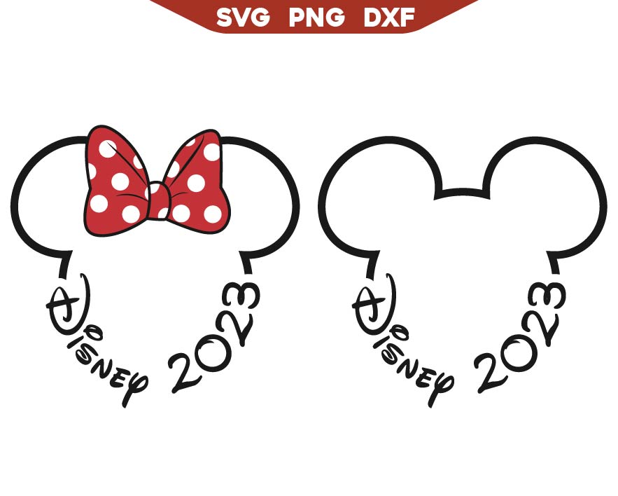 Mickey Minnie Ears Year Svg