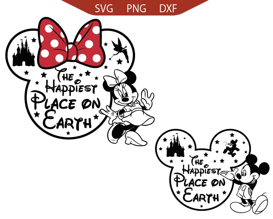 Mickey Minnie Happiest Place On Svg Png