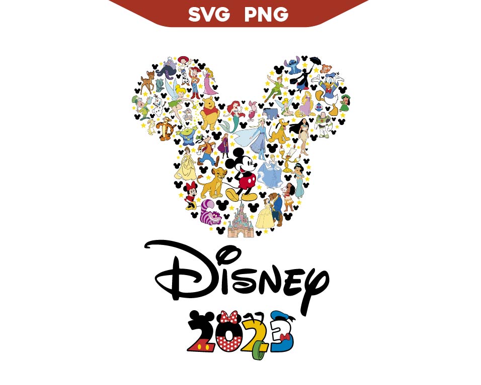 Mickey Mouse Head Caracters Svg Png