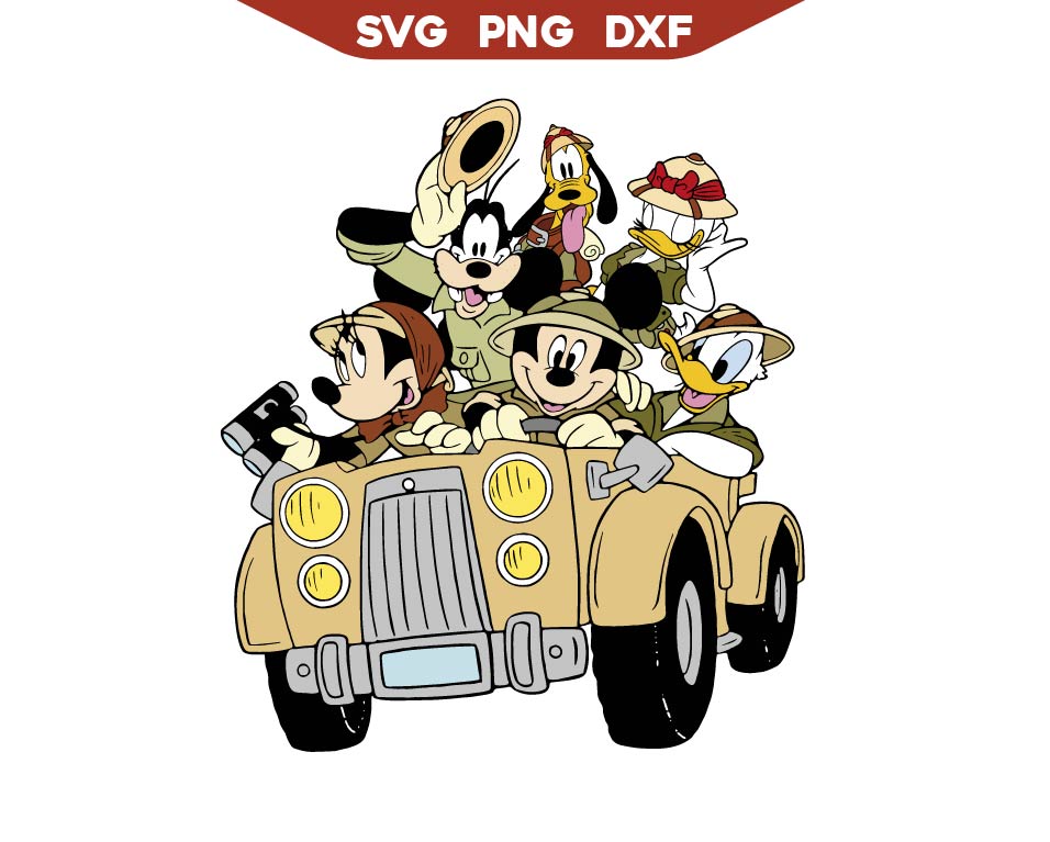 Mickey Mouse Safari Jeep Svg Png AlyzKids