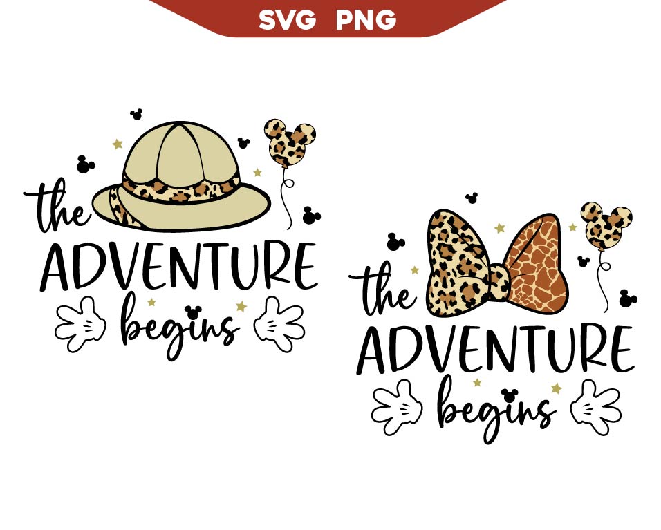 Mickey The Adventure Begins Svg, Mouse Wild Life Svg
