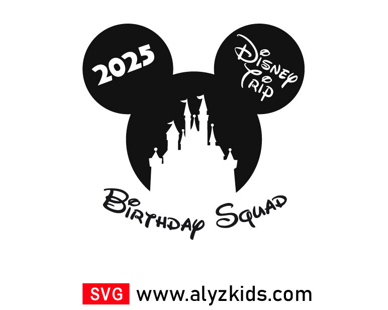 Mickey Birthday Squad Svg Free, Disney Family Trip Svg Free