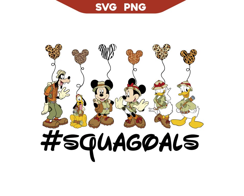 Mickey's Friends Safari Squadgoals Svg Png