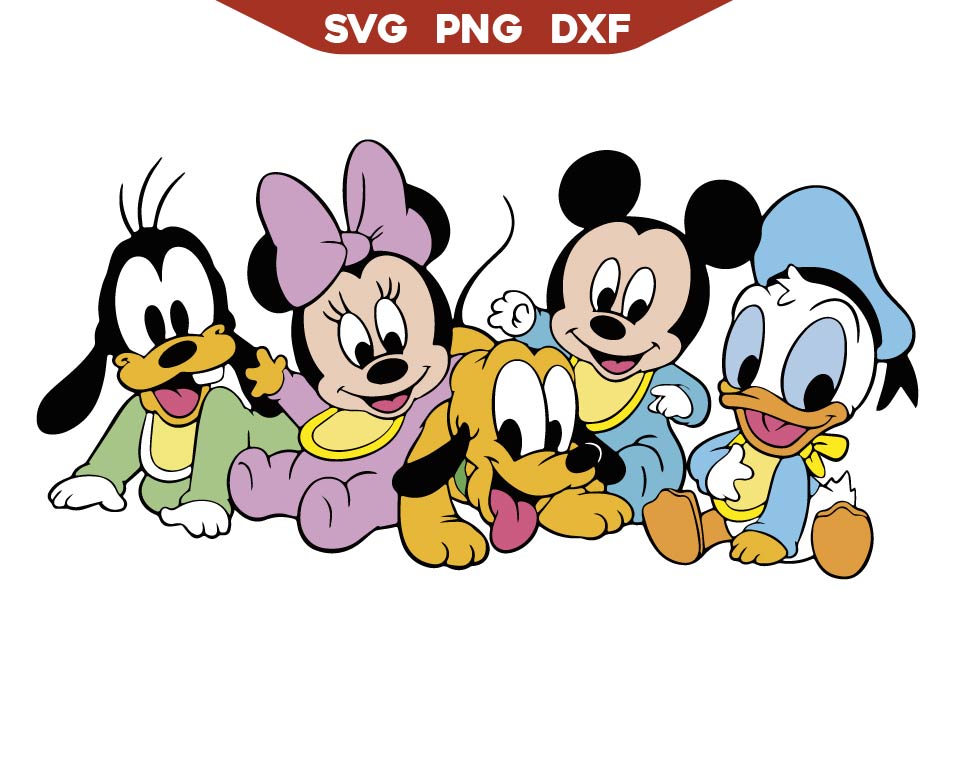 Mickey's Friends Sitting Svg Png