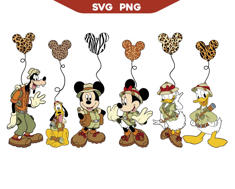 Mickey's Mouse Friends Balloons Safari Svg Png