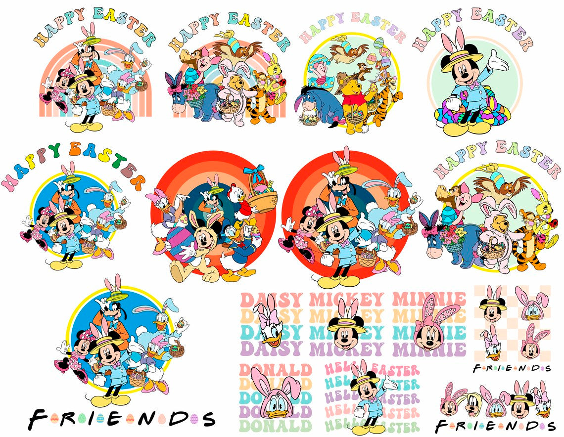 Bundle Mickey Friends Easter Svg Png, Wınnıe The Pooh Easter Svg