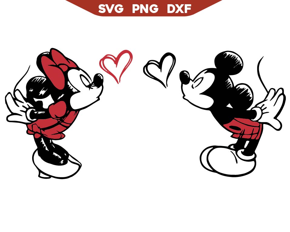 Mickey and Minnie Love Svg Png