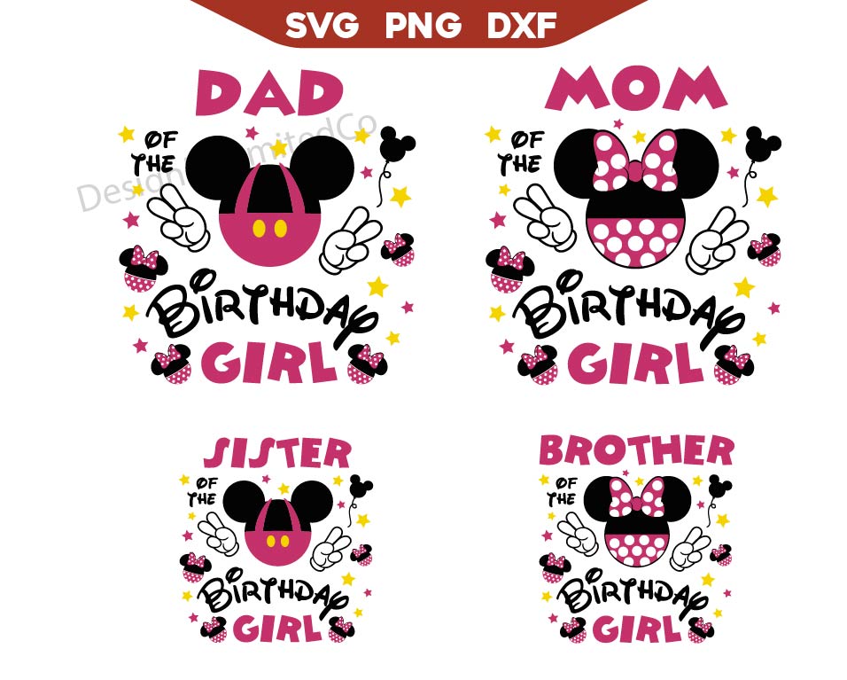Minnie Birthday Girl Family Svg Png