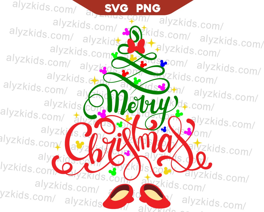 Minnie Christmas Tree Svg, Disney Mouse Christmas Svg Png