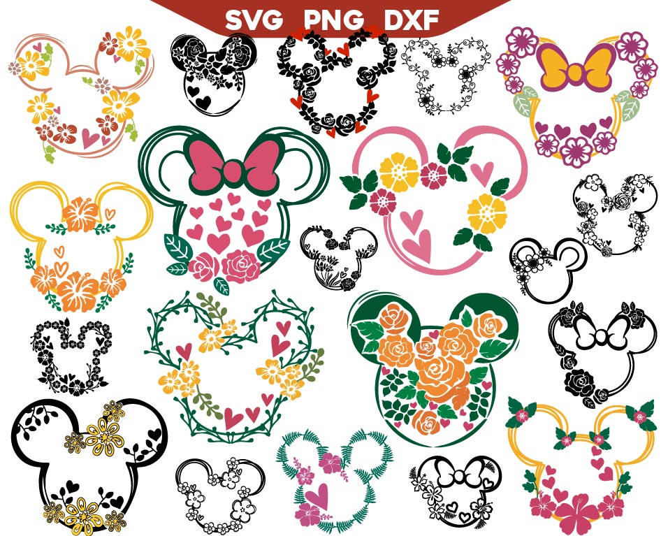 Minnie Flowers Svg Bundle