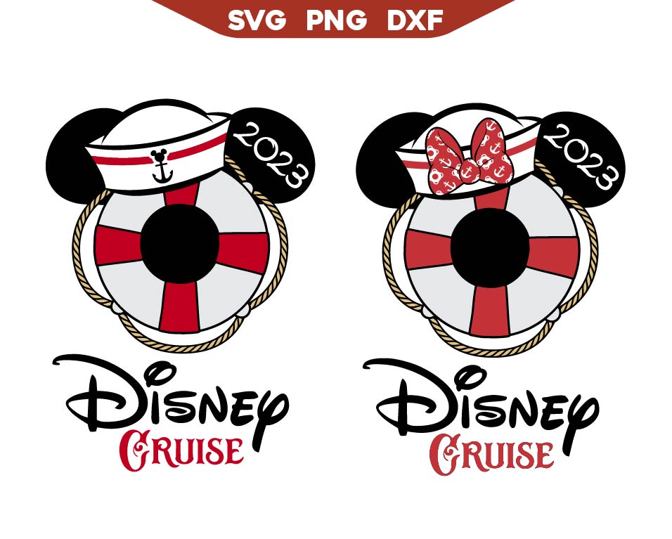 Minnie Mickey Cruise Sailor Svg Png