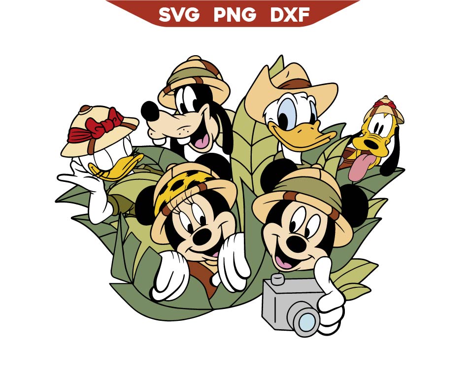 Minnie Mickey Friends Safari Jungle Svg Png