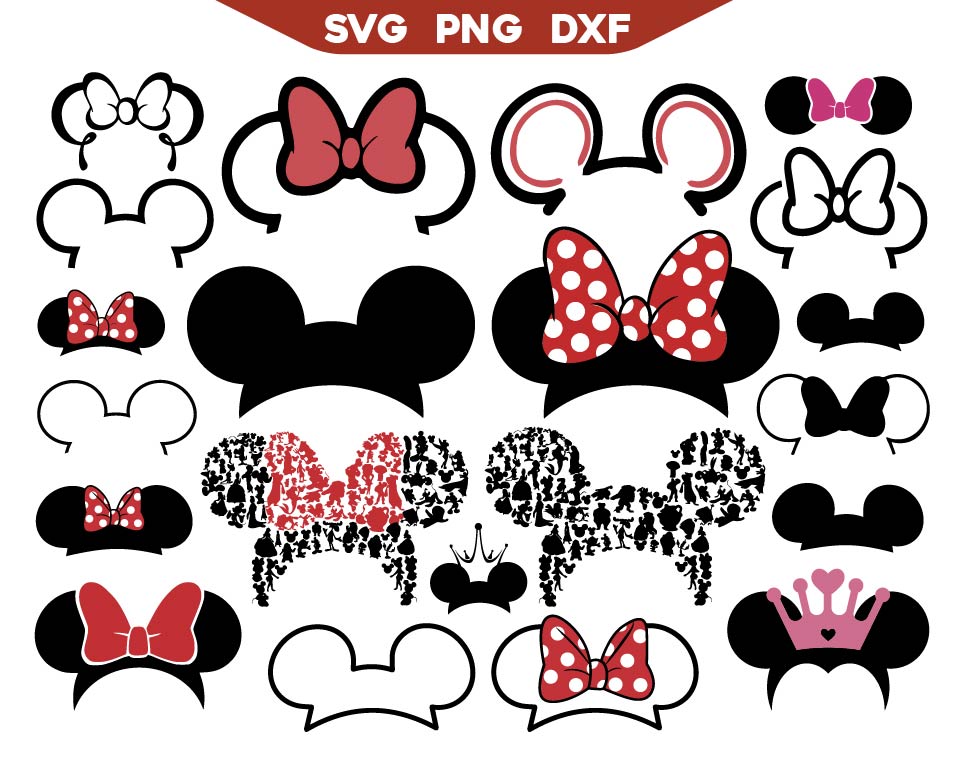 Minnie Mickey Half Head Svg Bundle