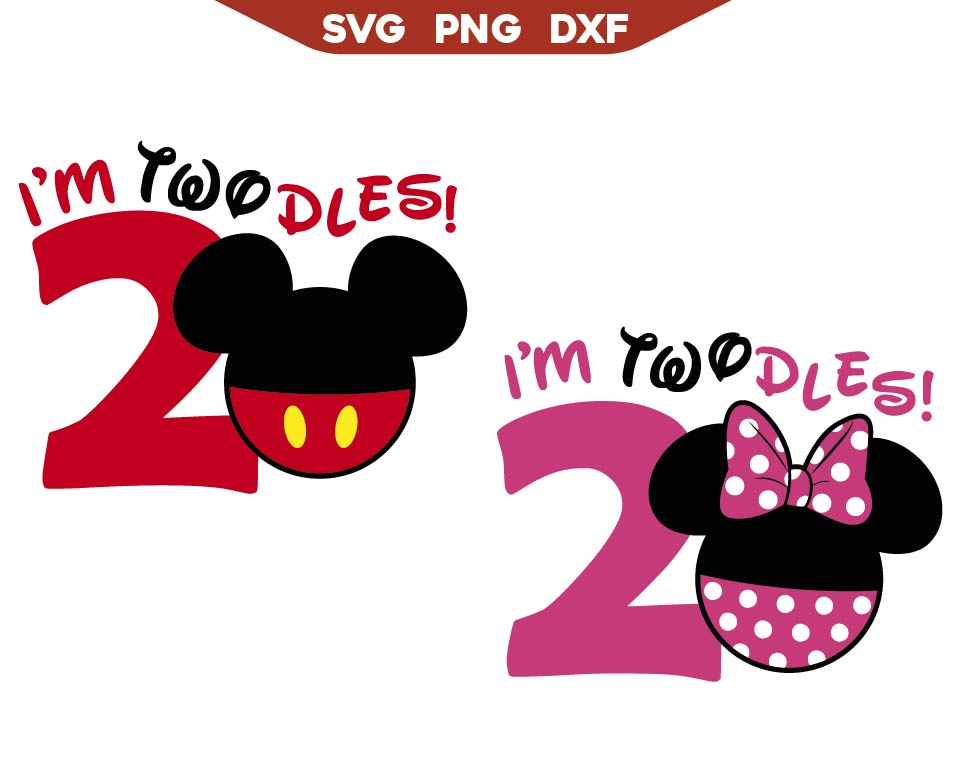 Minnie Mickey I'm Twodles Svg Png