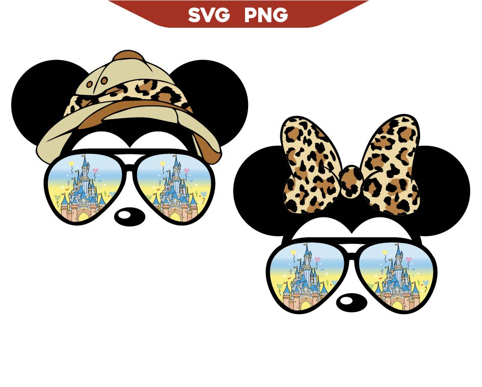 Minnie Mickey Safari Magic Glasses Svg Png