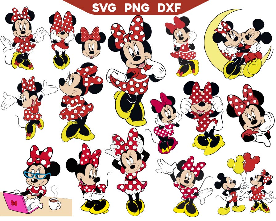 Minnie Mouse Polka Dots Svg Bundle
