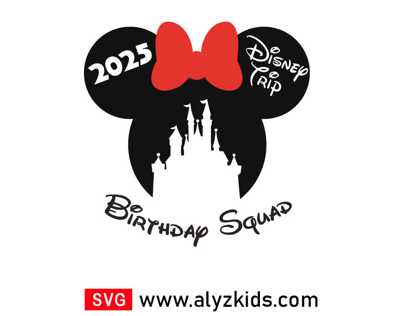 Minnie Birthday Squad Svg Free, Disney Family Trip Svg Free