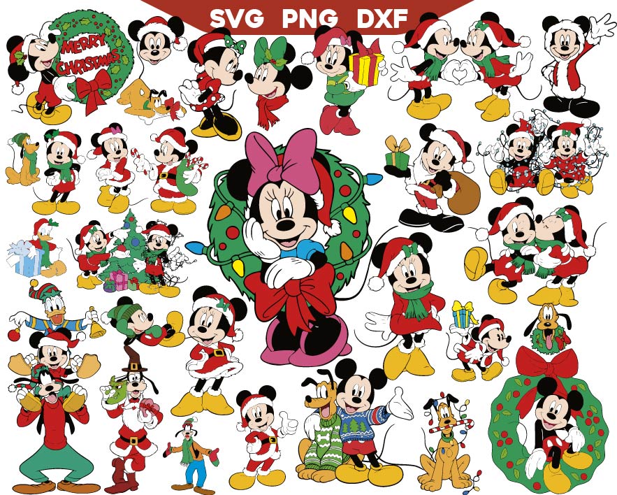 Mouse Christmas svg Bundle, Holiday Svg