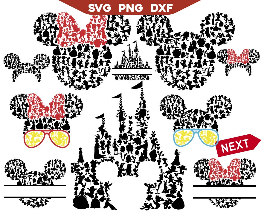 Mouse Head Multi Characters Svg