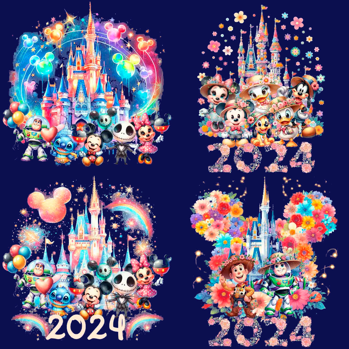 Bundle Disney Family Trip 2025 Png, Designs Magical Castle Png