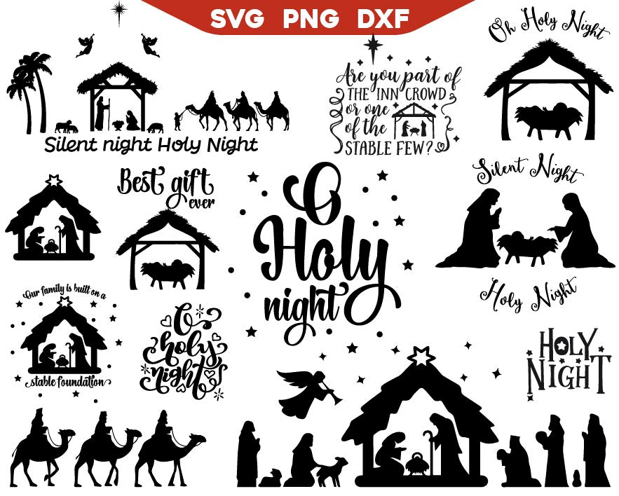 O Holy Night Svg Bundle, Christmas Svg Png