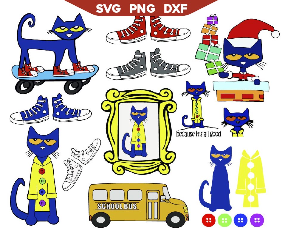 Pete Cat Svg Bundle