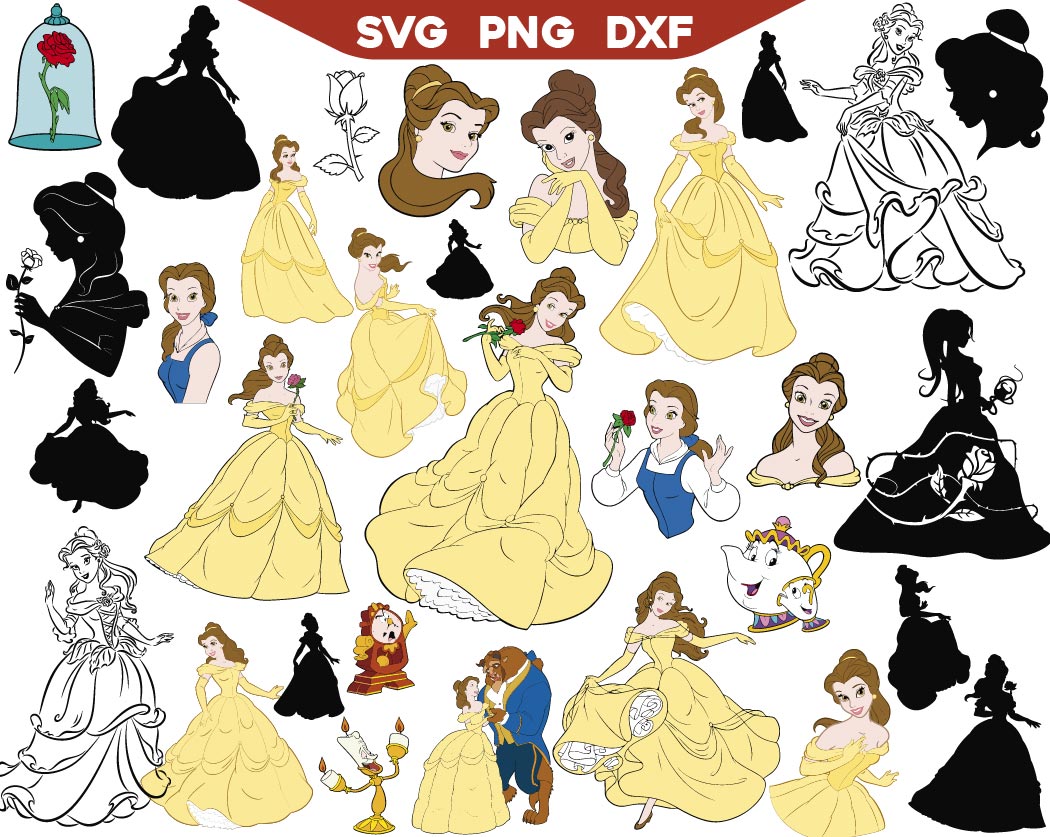 Princess Belle Svg Bundle, Beauty Svg Png