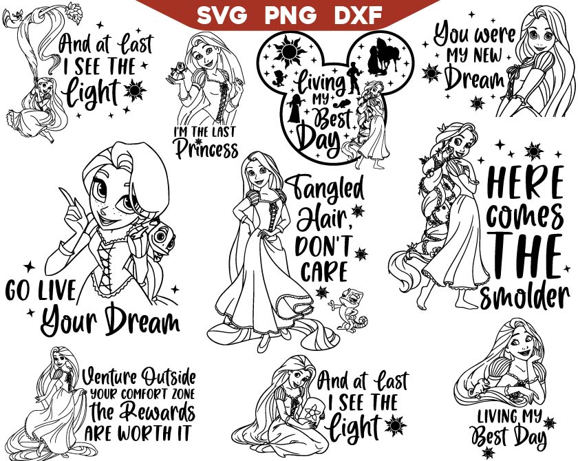 Princess Rapunzel Quotes Svg Bundle