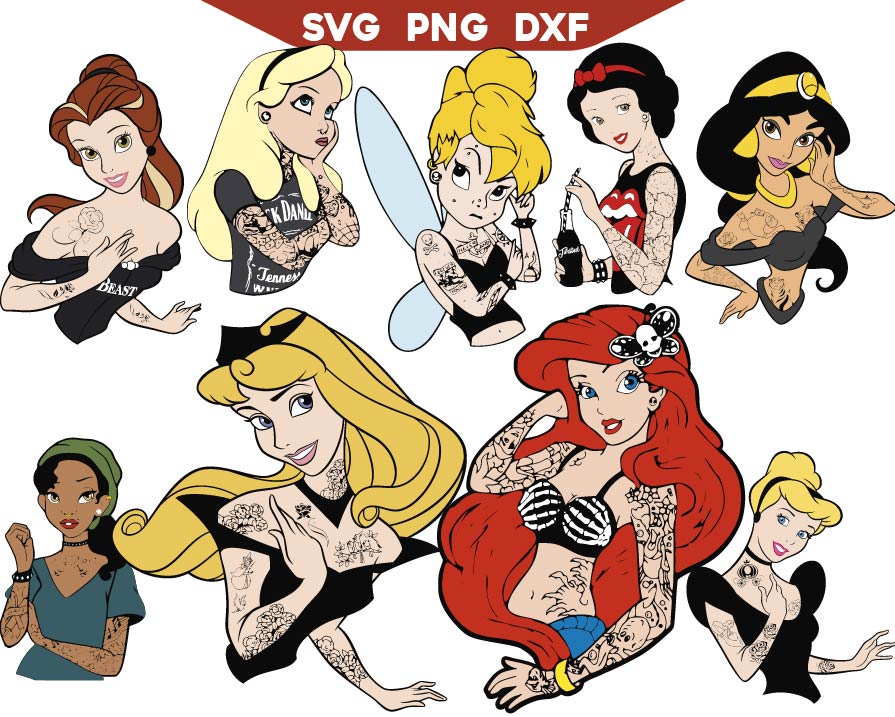 Punk Disney Princess Svg