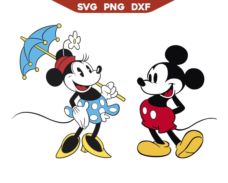 Retro Mickey and Minnie Svg Png